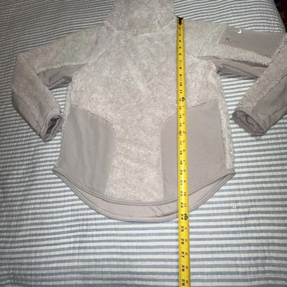 Nike‎ Tech Fleece Sherpa Pullover TAN High Neck Sweatshirt CJ5758-008 Womens XS